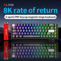 Clavier mécanique 68 touches 8000Hz à faible latence, hot-swap, rétroéclairage RGB, USB filaire Type-C, en aluminium, programmable, LDON Mide68, pour ordinateur de bureau