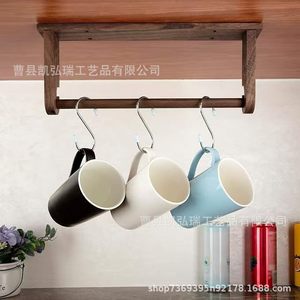 Wooden tissue holder, multi-functional water cup storage rack, <b>kitchen</b> cabinet under-cabinet hanging storage rack, toilet <b>paper</b> - Product Image 1
