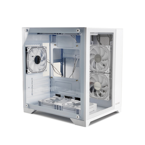 MANMU OEM Blanco Gamer Desktop <span class=keywords><strong>Computer</strong></span> Case Matx PC Case Aleación de aluminio Vidrio templado Torre media para Mac PC ATX Systems Stock - Product Image 3