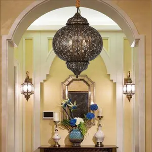 Otel kolye lamba güneydoğu asya arapça bakır tavan ışıkları müslüman kilise fas cami Villa avize
