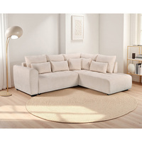 Sofá Cama en Forma de L de Dos Plazas, Estilo Europeo Moderno, Ecológico y Convertible, en Oferta al por Mayor, con Esponja para Muebles del Hogar