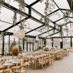Black Frame Modern carpas para eventos Clear Glass Wall Party <b>Tent</b> Luxury Atrium Wedding <b>Tent</b> for Commercial Events - Product Image 3