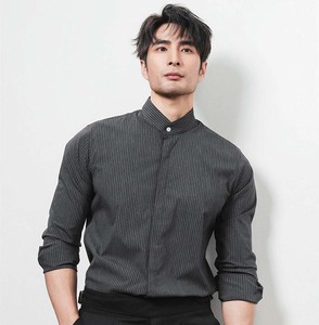 เสื้อเชิ้ตถักคุณภาพสูงสำหรับผู้ชาย ผ้าฝ้ายผสมสแปนเด็กซ์ ทรงปกติ ผิวสัมผัสนุ่ม สวมใส่สบาย แขนยาว - Product Image 2