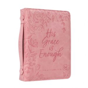 BSCI Casual Bible Bag <b>Carrying</b> <b>Case</b> with Floral Pattern Insulated PU Leather Bible Cover with Zipper Closure Outdoor Protection - Product Image 1