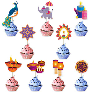 Estilo moderno Diwali Party Cake Decoración Plugin Indian Lantern Festival Modern Cake Toppers - Product Image 2
