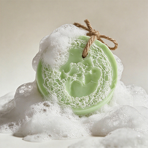 Exfoliating Sea <b>Loofah</b> Soap Green Tea Cucumber Scent Natural Fragrance Bath Body Bar Hydrating Moisturizing Triple-Milled Luxury - Product Image 1