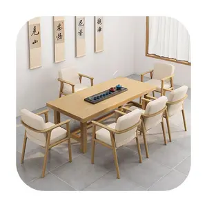Meubles commerciaux hall d'hôtel chambre carré cadre en bois confortable fauteuil en bois chaise de salle à manger de luxe en bois
