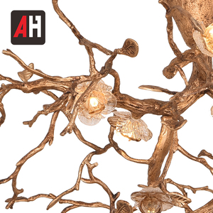 Handmade đồng hình dạng chi nhánh <span class=keywords><strong>G4</strong></span> LED Đèn Trần cho chiếu sáng phòng ngủ - Product Image 5