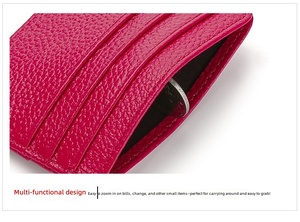 Wholesale Customizable Genuine Leather Card Holder Business & ID with <b>Cheap</b> Logo Imprint for Credit Card Storage - Product Image 3