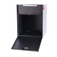 Boîte aux lettres moderne étanche en acier noir Boîte aux lettres murale et debout avec serrure à clé pour appartement et bureau