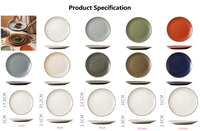 Assiettes à steak en céramique terre cuite de style moderne, sans BPA, lavables au lave-vaisselle, minimalistes, couleur unie, pour restaurant, hôtel