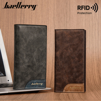 Dompet Pria Baru Baellerry dengan Resleting RFID Multi-Kartu Dompet Panjang Clutch Mewah untuk Pria