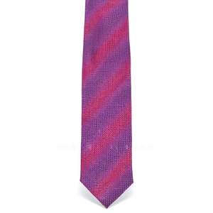 Cravate pour homme en polyester jacquard tissé de qualité supérieure, rayures diagonales violettes et roses, 148 cm x 8 cm, pour affaires, occasions formelles et mariages - Product Image 3