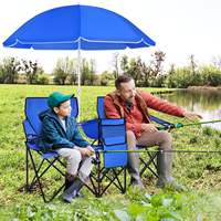 Chaise double pliante portable pour pique-nique avec table parapluie, ensemble chaise et table de camping de plage pour adultes, vente en gros