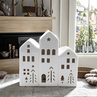 Ensemble de Villages de Noël en Gros : Maisons Modernes en Porcelaine Blanche, Ornements en Céramique pour la Décoration Intérieure