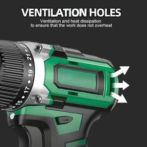 مجموعة أدوات صيانة كهربائية لاسلكية مثقاب كهربائي لاسلكي محمول يدويًا بطارية 18 فولت محرك ليثيوم أيون لا يحتاج إلى صيانة 4.0 أمبير في الساعة - Product Image 5