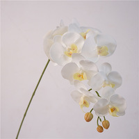 Großhandel 9-Köpfige Seide+Latex Phalaenopsis Künstliche Blume Gelb Grün Weiß 98cm Langlebige Pflanzen Valentinstag