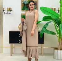Abaya Turque Pailletée, Ensemble 2 Pièces pour Femme, Robe Musulmane Kimono, Tenue Islamique Complète