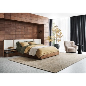 Muebles de Dormitorio, Cama King Size Tapizada en Madera Maciza con Chapa de Nogal y Mesitas de Noche OID-1117- CM, Cama King Size de Madera de Roble OID-1117- C - Product Image 6