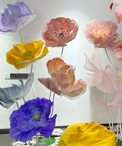 Flor de Amapola <span class=keywords><strong>Gigante</strong></span> de Papel Color Naranja Personalizada con Base de Tallo para Decoraciones de Bodas, Eventos, Fiestas o Graduaciones - Product Image 3