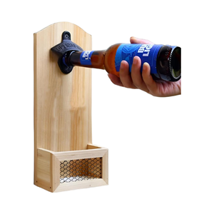 <span class=keywords><strong>Sacacorchos</strong></span> y abridor de <span class=keywords><strong>pared</strong></span> personalizable moderno, construcción de bambú para atrapar tapas de botellas para cerveza y vino, utensilios de cocina - Product Image 6