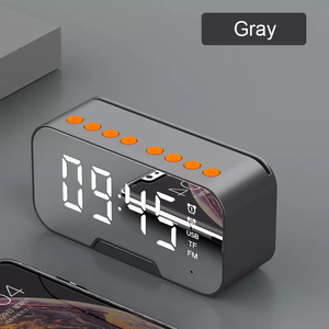 Reloj de escritorio inalámbrico, altavoz de dientes azul con Radio FM, LED, reloj despertador, Subwoofer, reproductor de música - Product Image 2
