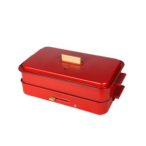 Poêle à gril électrique double couche directe d'usine 2in1 marmite multifonctionnelle antiadhésive pour la maison sans fumée avec plaque détachable - Product Image 1