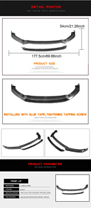 Top venduto S3 paraurti anteriore labbro in fibra di carbonio per Audi S3 <span class=keywords><strong>A3</strong></span> 8v berlina 4 porte 2017-2019 - Product Image 6