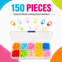 150 Pièces de marqueurs de mailles portables verrouillables pour tricot et crochet, marqueurs de point en plastique, boîte de rangement DIY pour crochet, 10 couleurs
