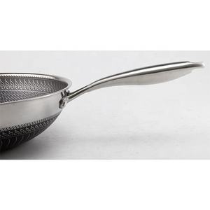 Poêle à frire en acier inoxydable 304 de qualité alimentaire de 32 cm avec différentes poignées pour cuisiner et frire - Product Image 4