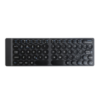 Keyboard lipat nirkabel USB 2.4G, tata letak warna hitam, Keyboard proyeksi membran lipat untuk IOS produk baru