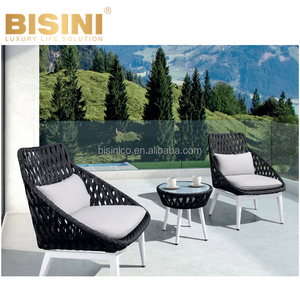 Stile nordico Corda Nera Da Tavolo In Rattan di Vimini e Lato di Alluminio del Metallo e Divani Singoli Outdoor mobili Da Giardino Per Il Tempo Libero Divano set - Product Image 1