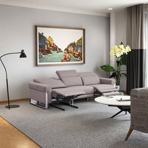 Ensemble de <span class=keywords><strong>canapé</strong></span> inclinable <span class=keywords><strong>électrique</strong></span> 3 places en cuir véritable <span class=keywords><strong>microfibre</strong></span> moderne avec cadre en bois avec appui-tête - Product Image 2