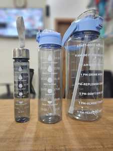 ขวดน้ำพลาสติกความจุขนาดใหญ่พร้อมหลอดดูด ตัวบอกเวลา ตัวติดตามเป้าหมายการดื่มน้ำ ขวดน้ำกีฬาพกพาสำหรับโรงเรียนและยิม - Product Image 4