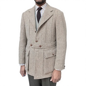 Costume de smoking homme 2026 beige clair à motif chevrons, simple boutonnage, coupe ajustée, grandes tailles, pour mariage, marié, bal de promo, blazer sur mesure - Product Image 4