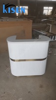 Meubles de bureau Kisen, petite table de réception blanche et noire pour dentiste, avec éclairage LED 110V 220V, pour utilisation en salon de beauté