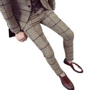 Nouveau <span class=keywords><strong>pantalon</strong></span> slim pour hommes <span class=keywords><strong>pantalon</strong></span> à carreaux d'affaires LOGO personnalisé pantalons à petites jambes et pantalons longs de haute qualité OEM - Product Image 1