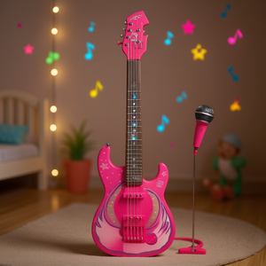 Guitare électrique Chitarra Pop Star 50 cm avec microphone et lumières pour enfants de 3 ans et plus - Product Image 3