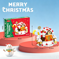 Kit de briques de construction DIY de Noël, calendrier de l'Avent avec sapin de Noël, bonhomme de neige et maison en pain d'épices, jouet de construction éducatif