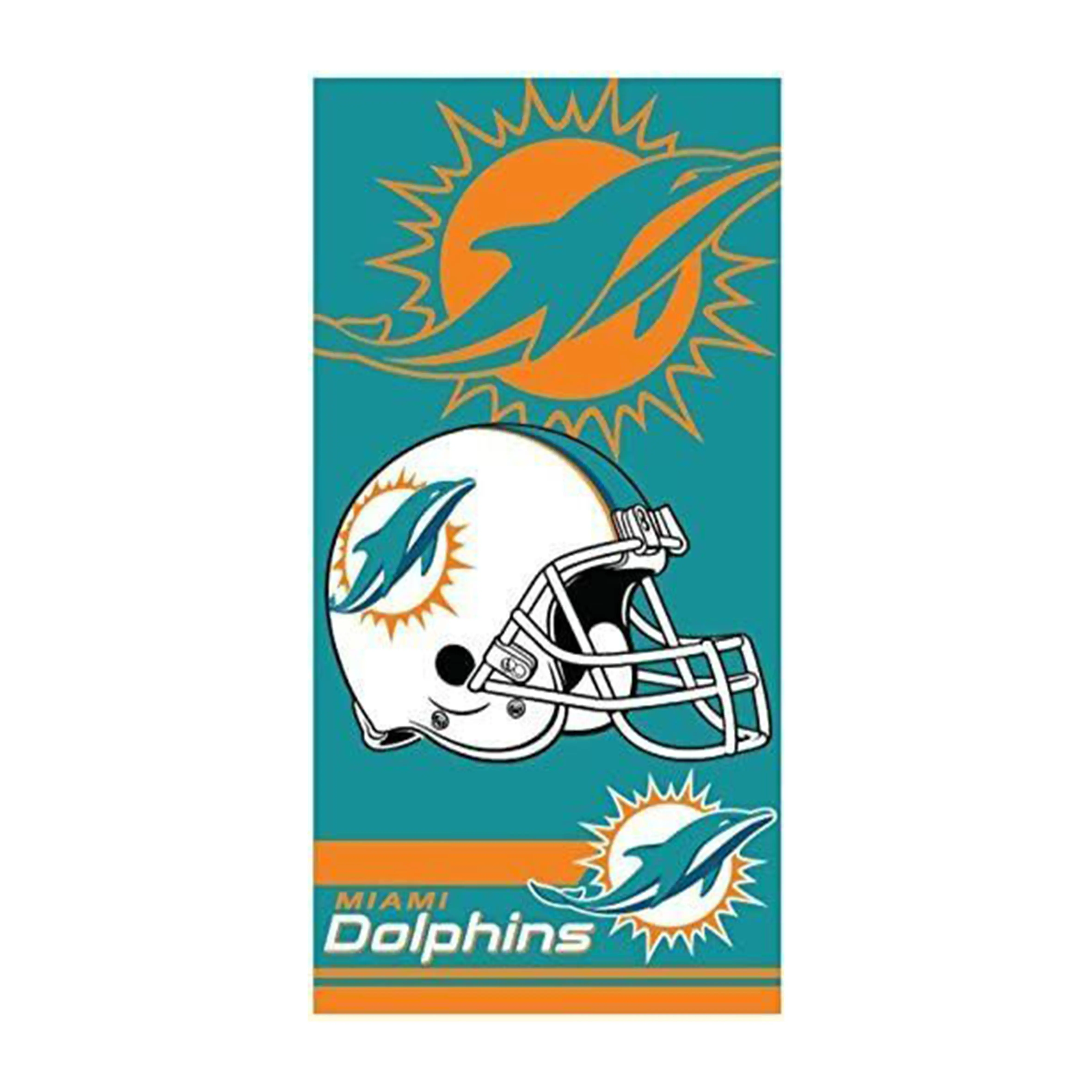 Buena calidad Fabricación al por mayor NFL Toalla de playa Miami Dolphins Multi Color 30 pulgadas x 60 pulgadas Toallas de playa