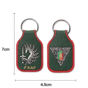 Tùy chỉnh dễ thương Logo vòng hình dạng chủ chốt thêu Keychain với vải thiều mô hình vòng tròn vòng chìa khóa quà tặng cho doanh nghiệp - Product Image 6
