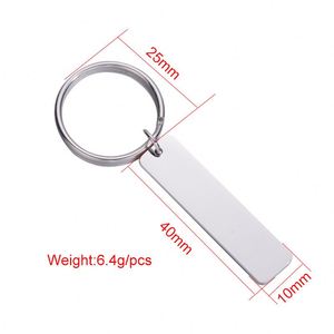 Fashionable Metal Strip Keychain Mirror Polish Stainless Steel Stamping Blank Keyring for DIY Custom <b>Name</b> Engraving - Product Image 4