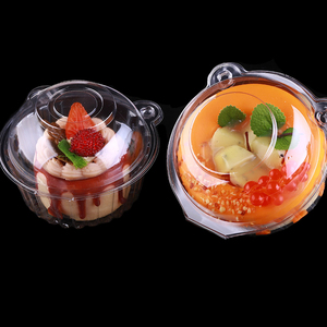 Caixa de Salada Transparente Personalizada em Plástico <span class=keywords><strong>PET</strong></span> com Tampa Articulada, Caixas Redondas em Estilo Clamshell - Product Image 4