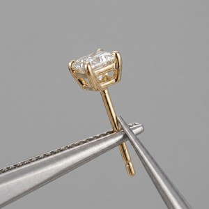 Pendientes de Diamantes Naturales con Corte Princesa en Oro Sólido de 18K Xinfly, AU750, 0.20ctw, Solitario Cuadrado, Joyería Fina para Mujer - Product Image 4