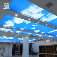 Plafon Film PVC Lunak Desain Langit Berawan Tahan Api Lampu LED Warna-Warni Kecerahan Tinggi untuk Kotak Lampu Aula Pameran