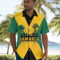 Chemises Hawaïennes Personnalisées Drapeau Jamaïcain Tendance – Style Reggae Beyz Décontracté à Col Boutonné – L'Essentiel de l'Été pour les Jamaïcains