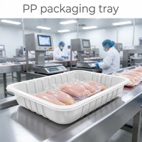 Plateau d'emballage en blister PP personnalisé pour viande, poulet, bœuf, steak, pour la vente en gros et l'affichage en supermarché