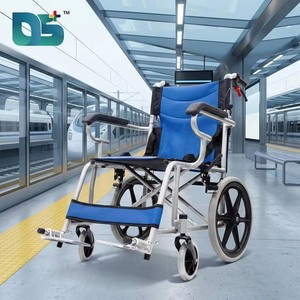 Silla de Ruedas Manual Ligera Plegable de Acero Ajustable para Rehabilitación, Uso en Exteriores, para Personas Mayores y con Discapacidad, Económica - Product Image 1