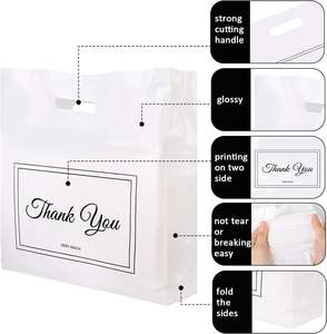 Sac de shopping en plastique HDPE à soufflets latéraux, robuste, blanc, pour supermarché, exposition, emballage plat découpé, personnalisable, pour le stockage - Product Image 3