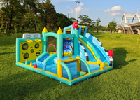 Château Gonflable à Succès pour Enfants, Jeux de Fête et Toboggan Aquatique, Maison de Rebond à Domicile avec Installation Facile, Certifié CPC